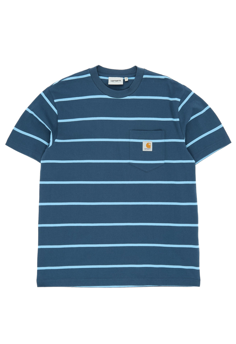 Carhartt WIP Aiken Pocket T-Shirt - Aiken Stripe / Dusky Blue