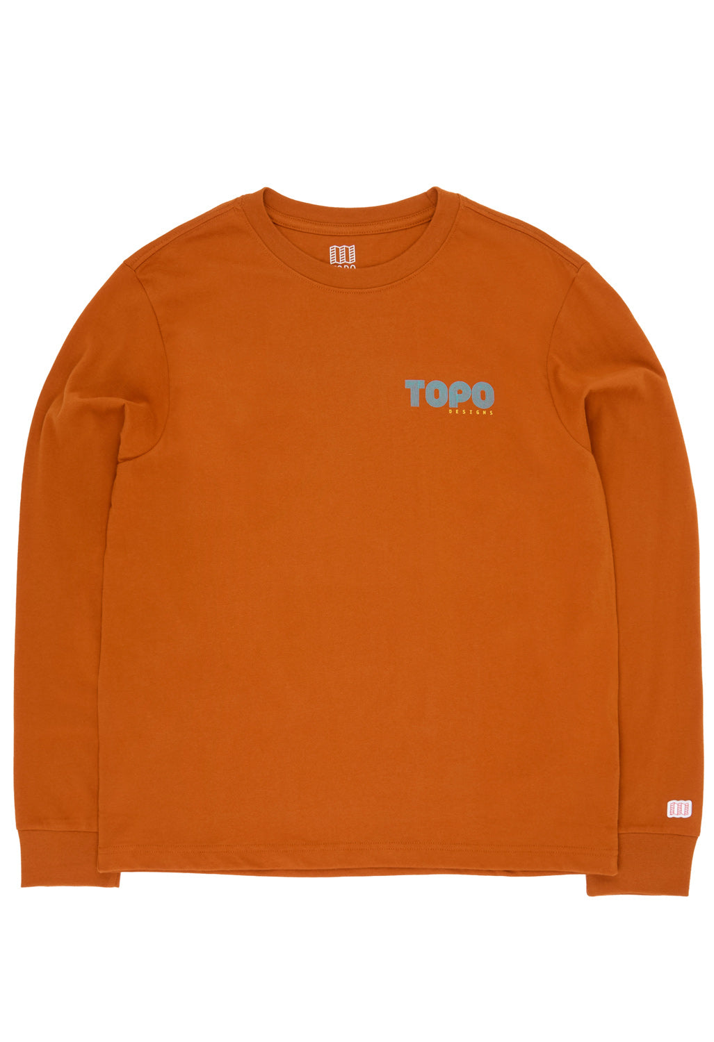 Topo Designs Men's Mountain Crew Long Sleeved Tee - Clay