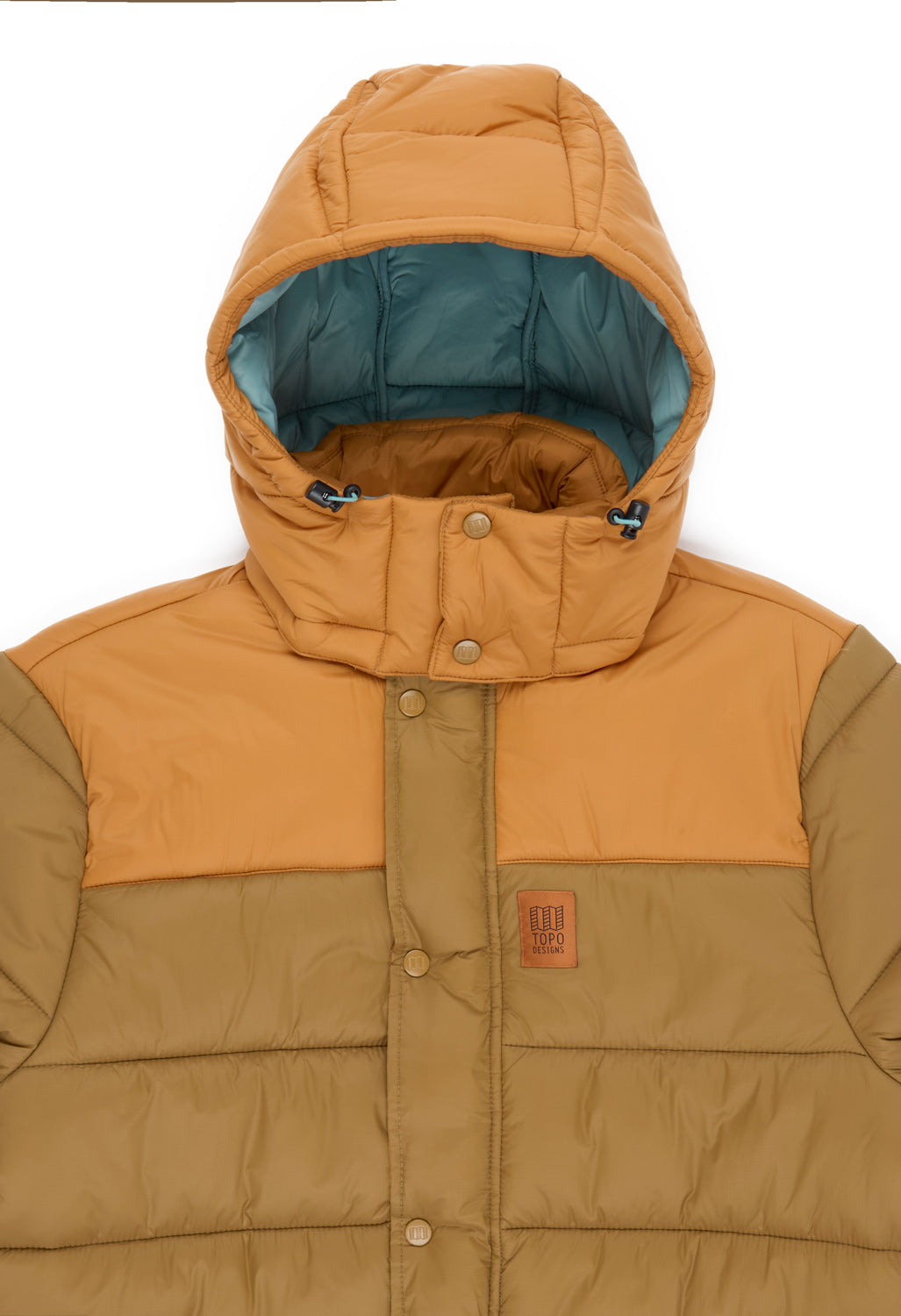 Topo Designs Men's Retro Ridge Puffer Jacket - Dark Khaki / Spice