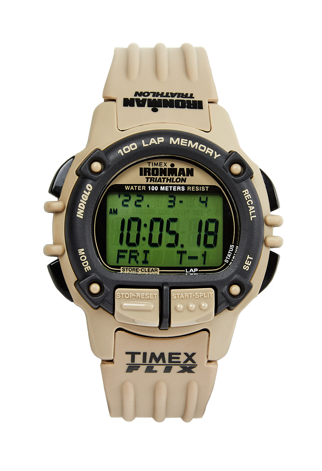 Timex Ironman Flix 100 Lap Watch - Sand / Sand