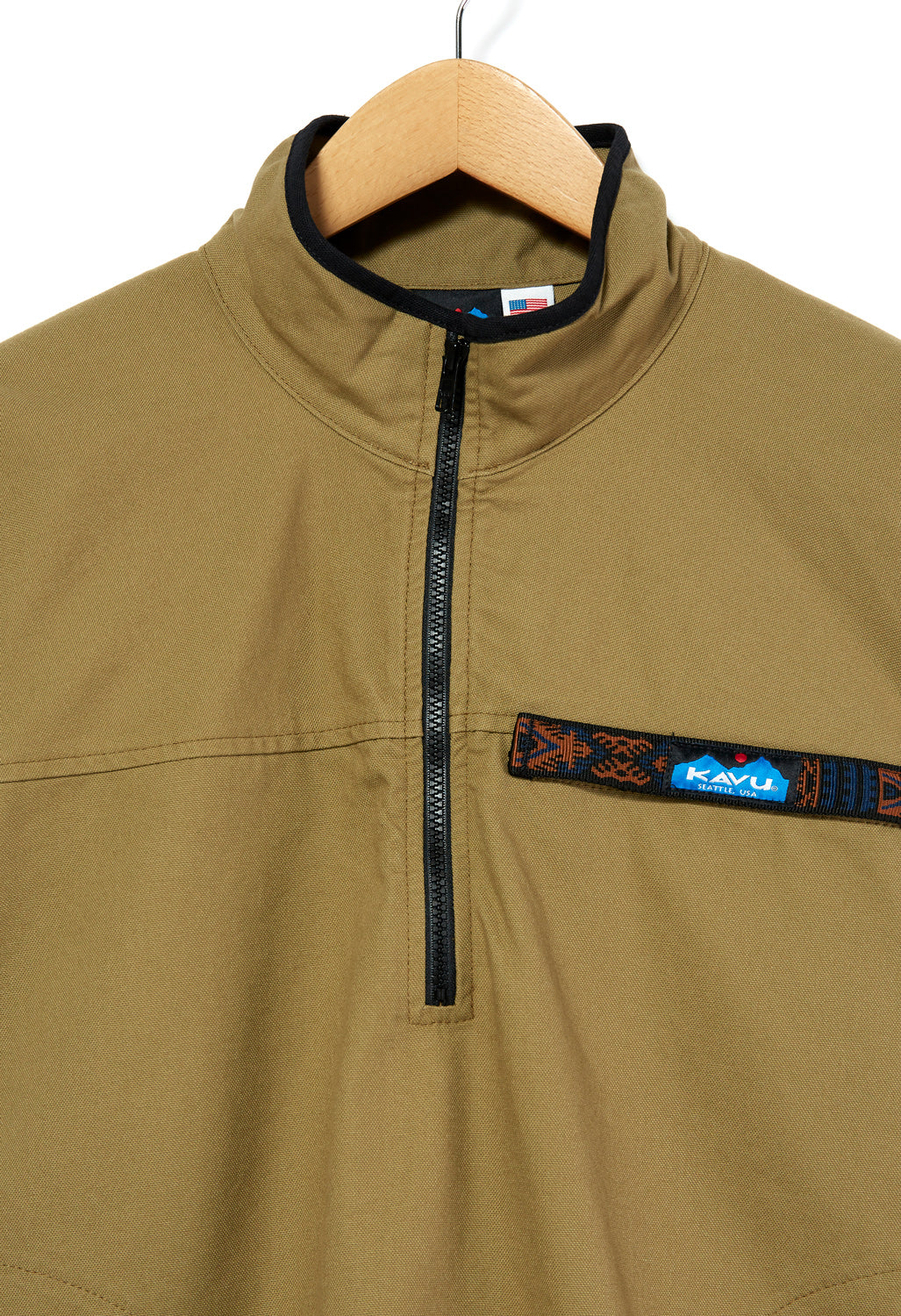 KAVU Men's Half Zip Throwshirt - Heritage Khaki