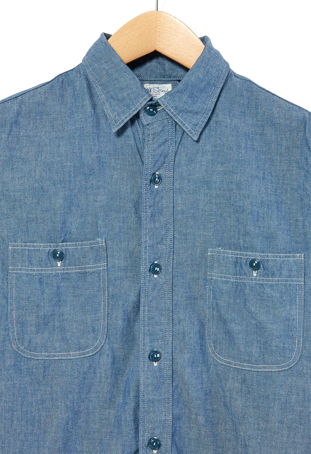 orSlow Chambray Work Shirt - Blue – Outsiders Store UK