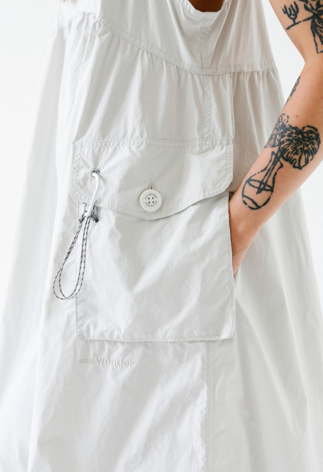 And Wander Women's Oversized Cargo Dress - Off White