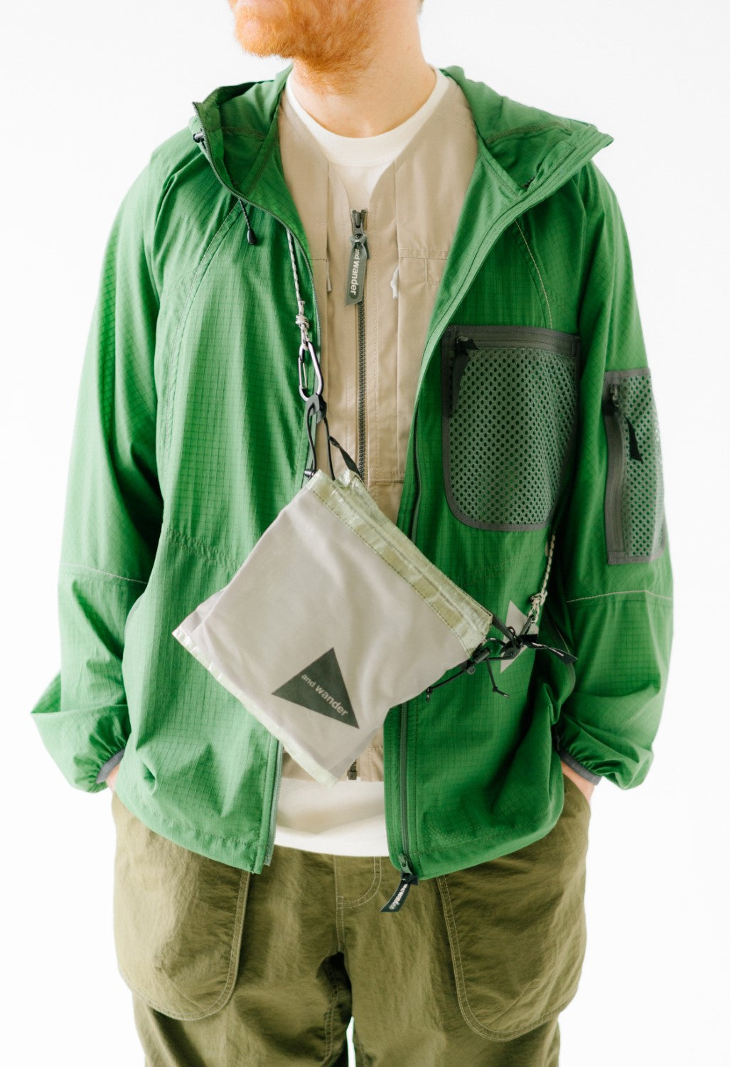 And Wander Men's Breath Rip Hoodie - Green