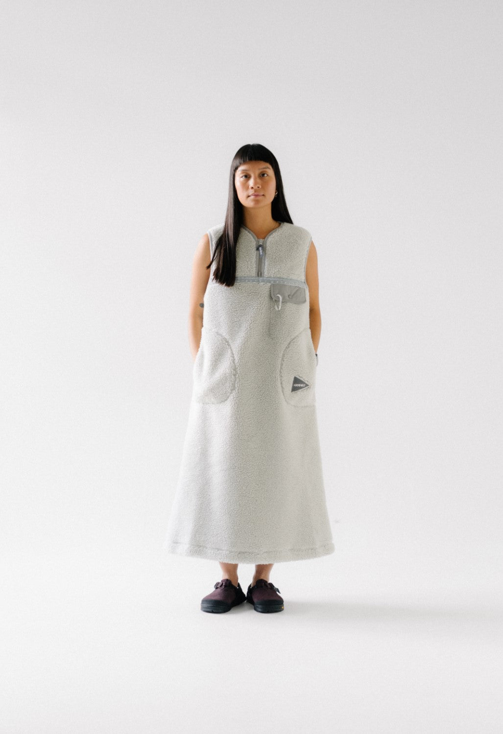 Gramicci x And Wander JQ Tape Fleece Dress - Light Gray