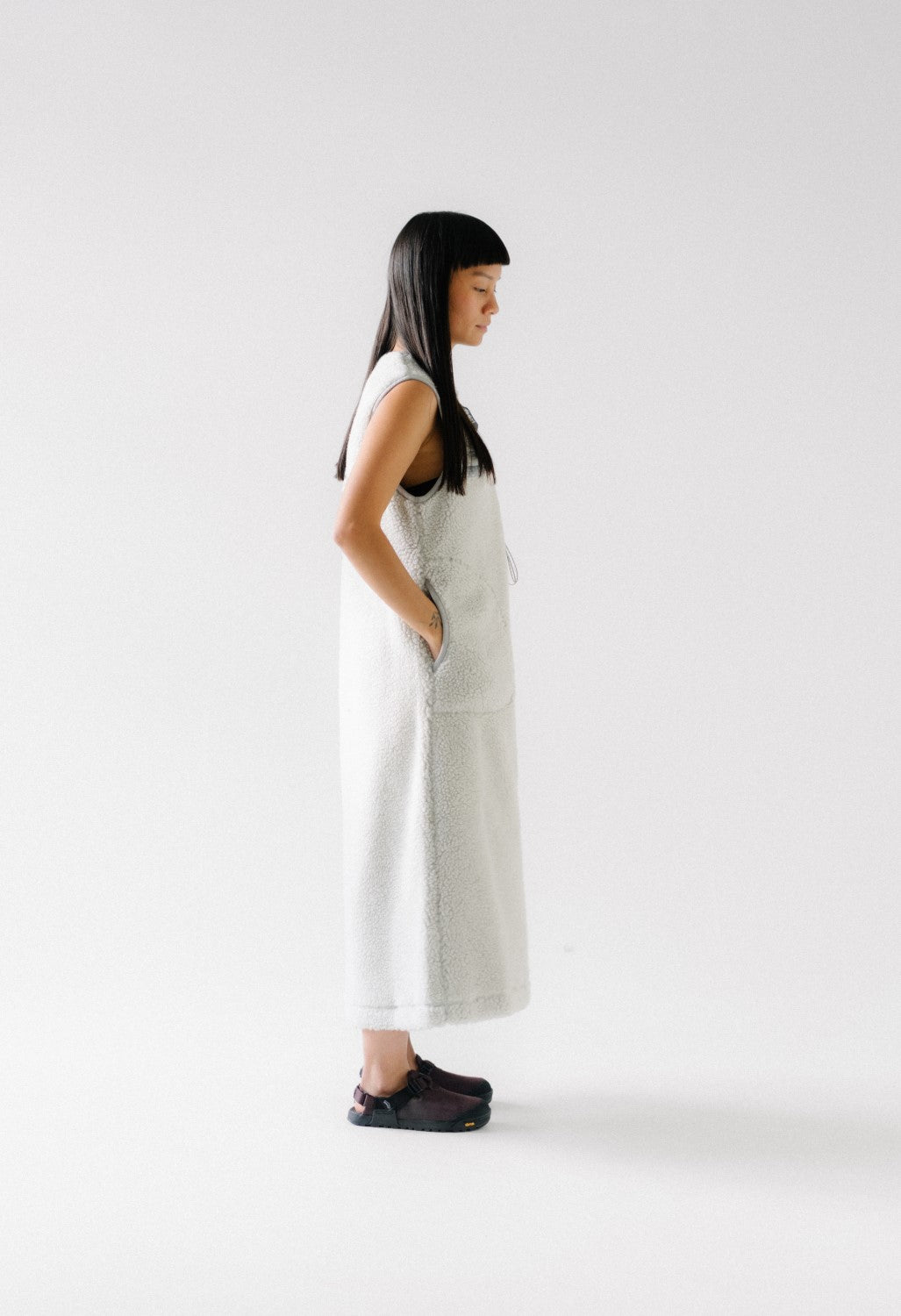 Gramicci x And Wander JQ Tape Fleece Dress - Light Gray