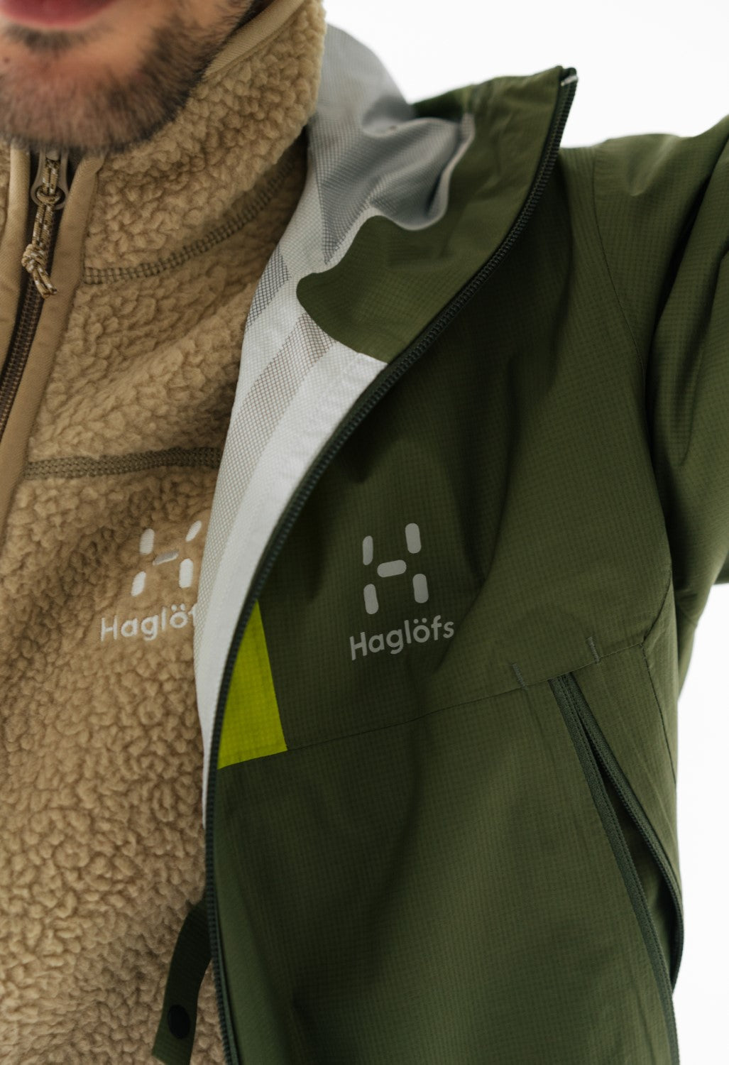 Haglöfs Men's L.I.M Proof Jacket - Olive Green/Aurora