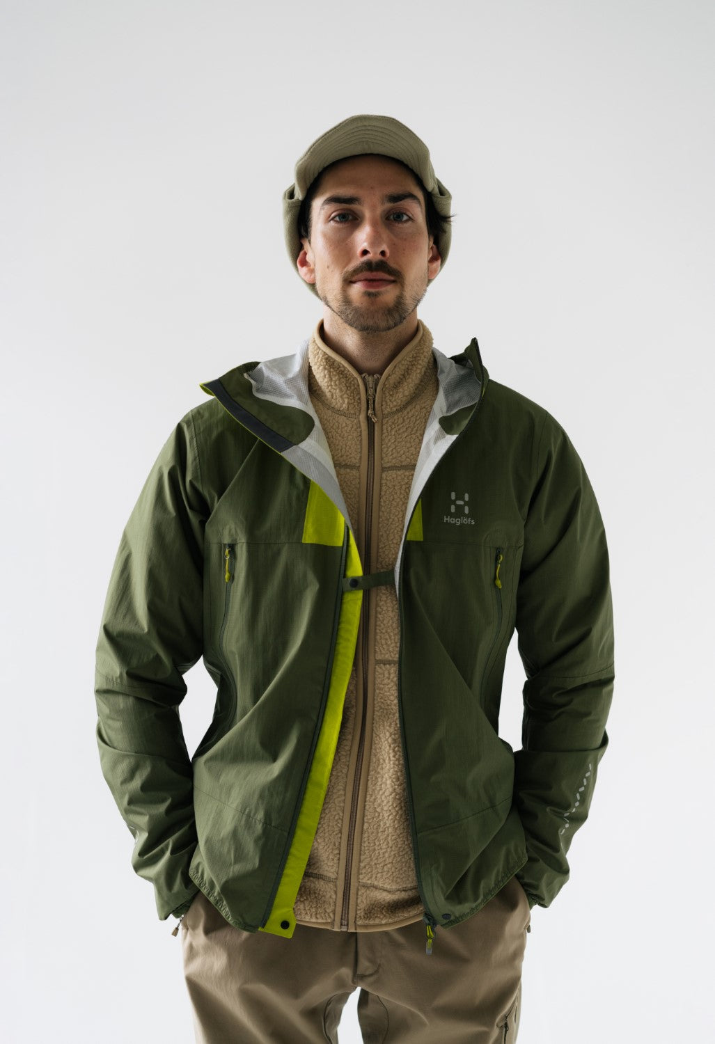 Haglöfs Men's L.I.M Proof Jacket - Olive Green/Aurora