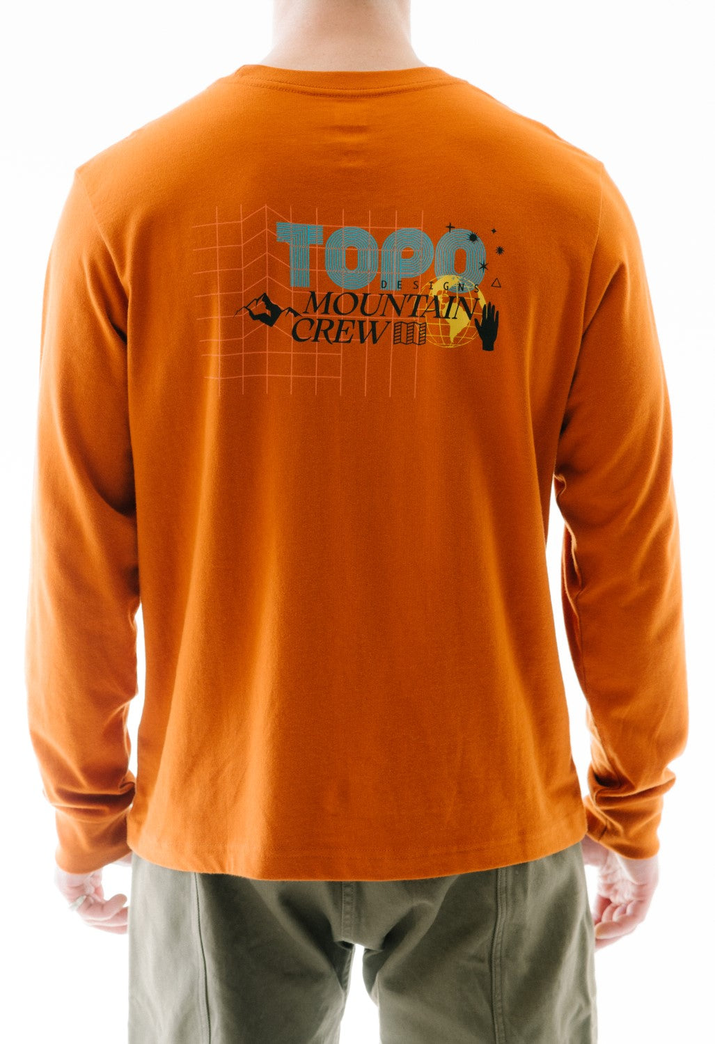 Topo Designs Men's Mountain Crew Long Sleeved Tee - Clay